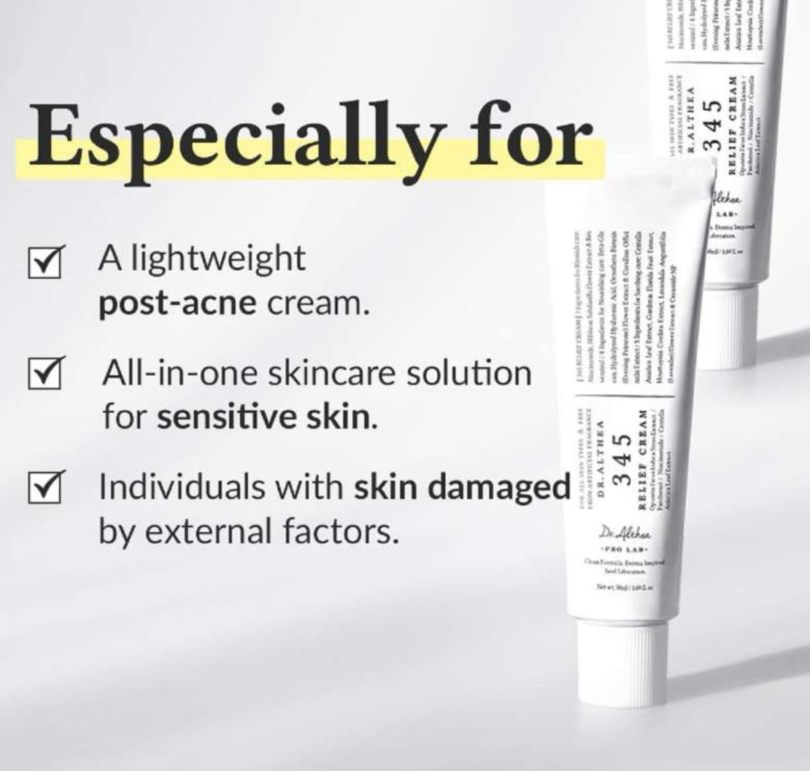 345 Relief cream Daily Face Moisturizer for All Skin Types 50ml